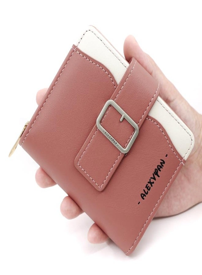 Alexvyan Small Wallet for Women, Compact Bifold Women's Purse Wallet Organizer Female Hand Clutch Women/Ladies/Girls Wallets Credit Card Holder -Belt Design-Pink - Image 2